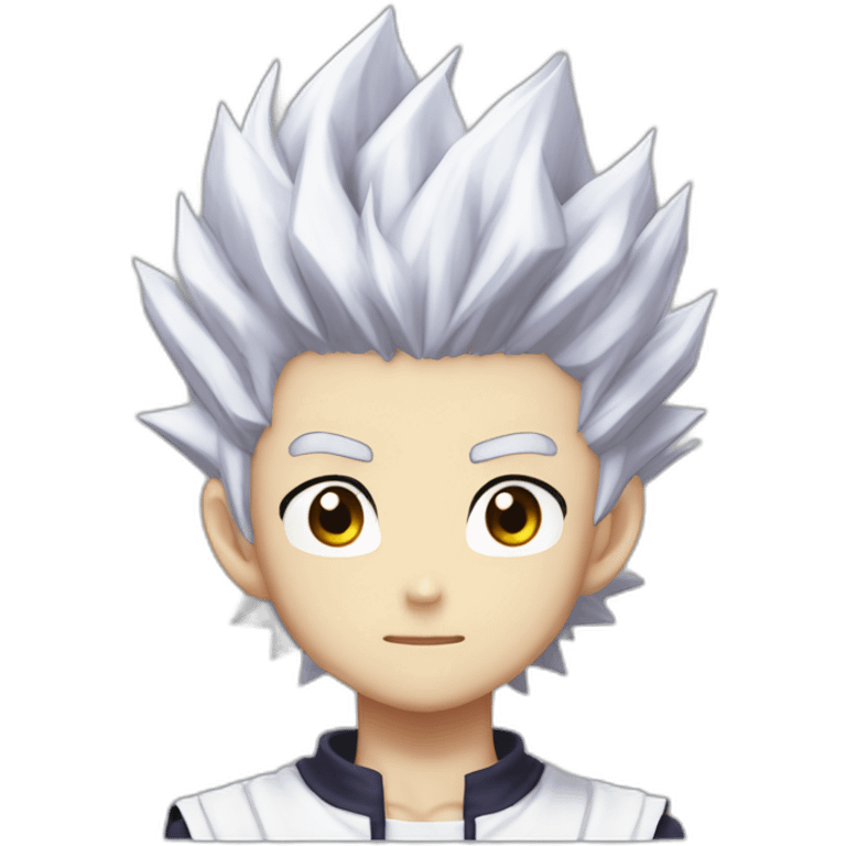 Killua from Hunter x Hunter with white shirt and lightning emoji