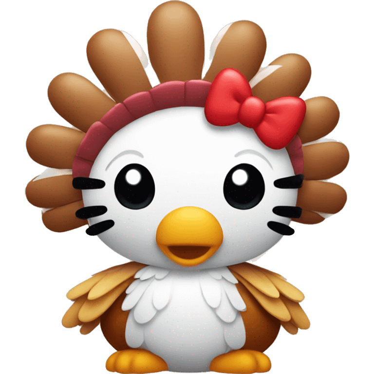 Hello kitty dressed as a turkey  emoji