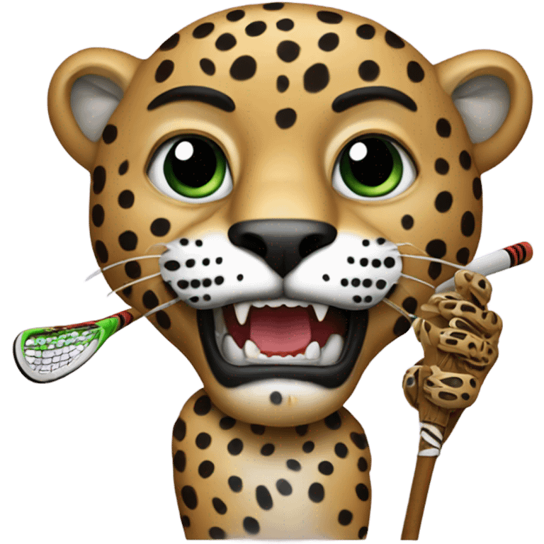 jaguar holding one lacrosse stick emoji