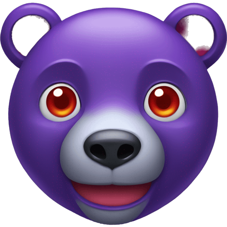 Purple bear with red eyes emoji