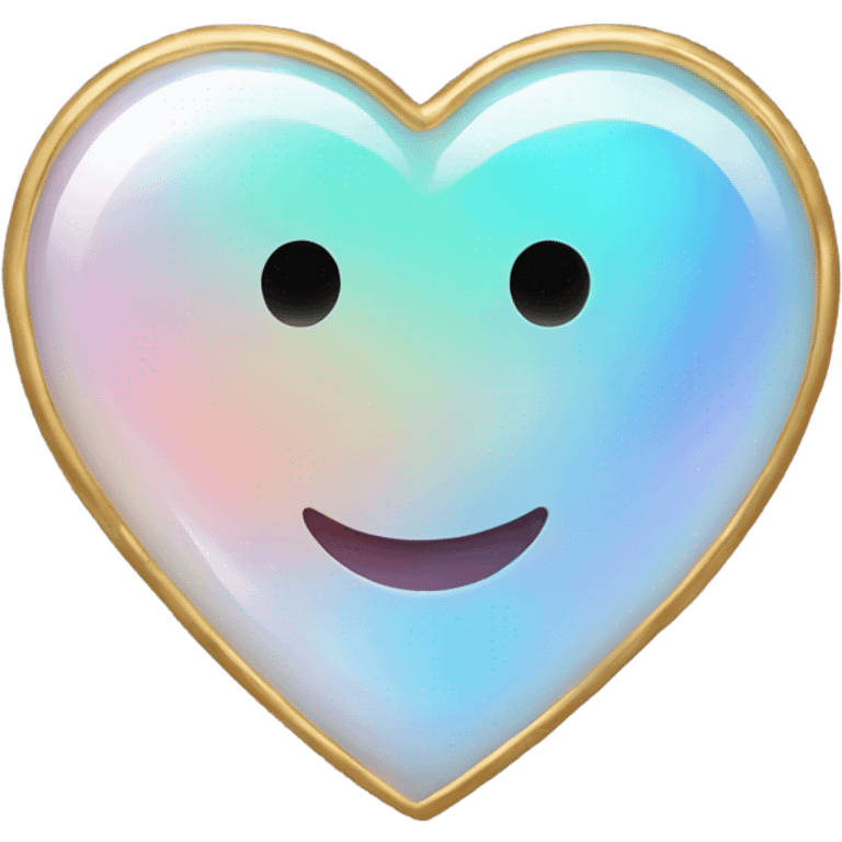 opal gemstone smiley heart eyes gold outline emoji