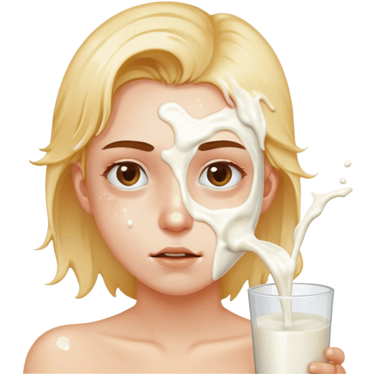 person with milk splattered on their face emoji