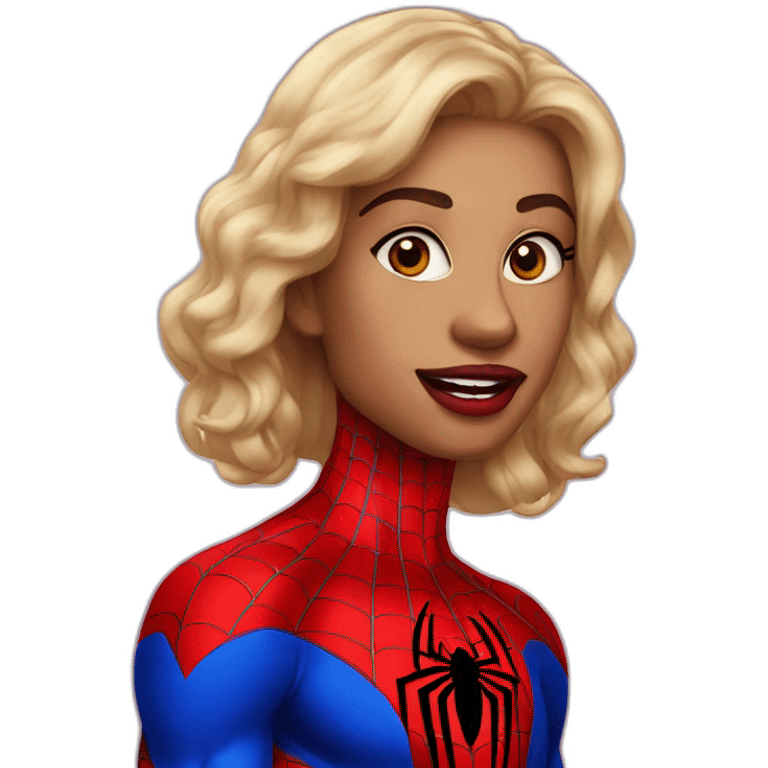 Spiderman in red lips emoji