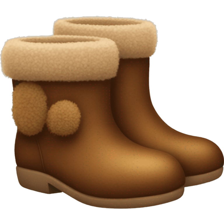 cute brown fuzzy boots emoji