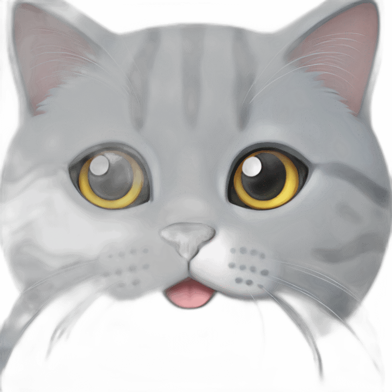 Blue and white British shorthair cat emoji