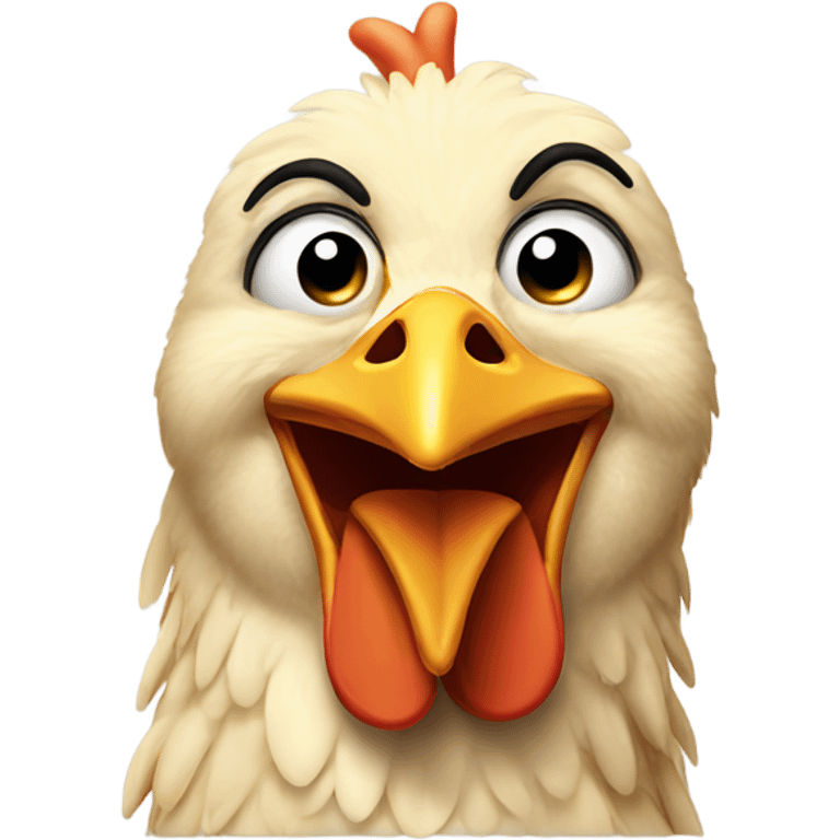 Chicken winking emoji