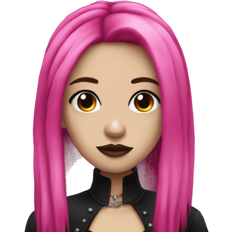 Goth girl long hot pink hair  emoji