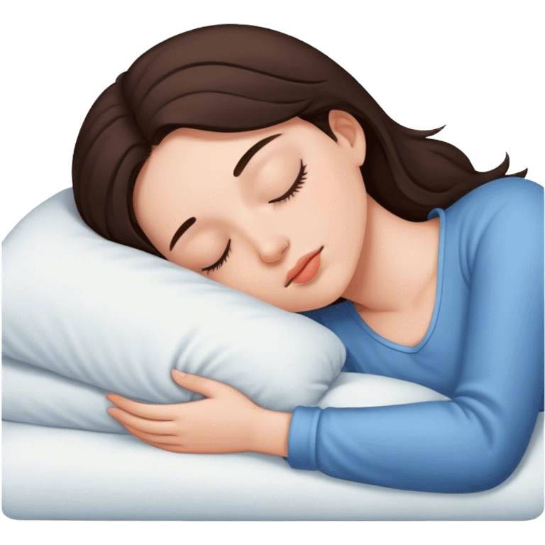 Brunette girl sleepin emoji