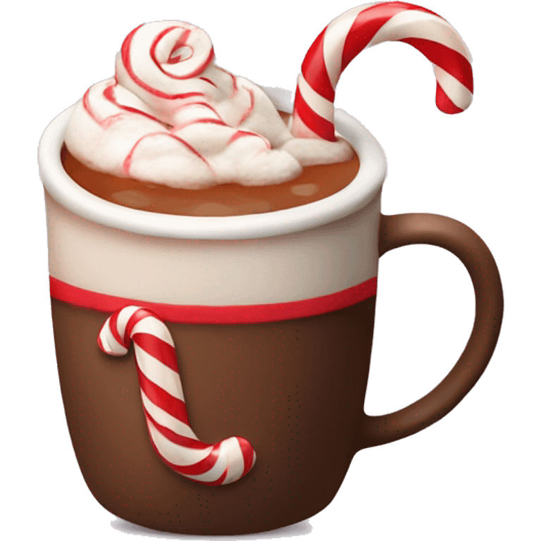 Hot coco with candy cane emoji