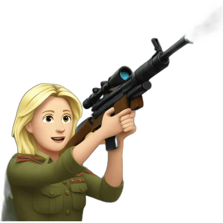 Realistic Marine Lepen shooting trees emoji