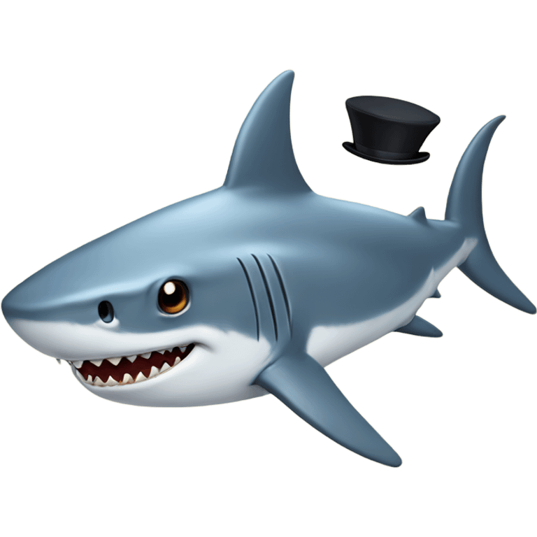 shark with tophat emoji