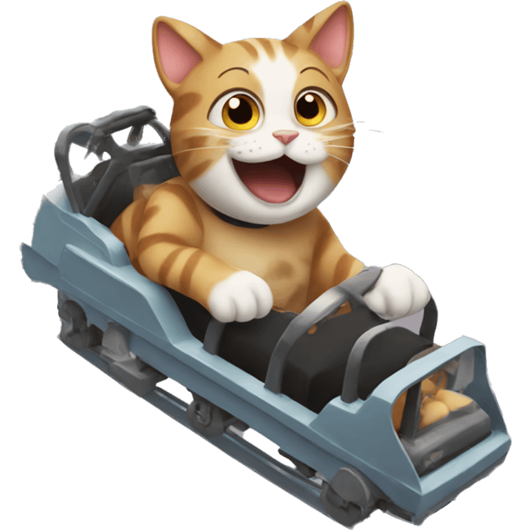 Cat on a rollercoaster emoji