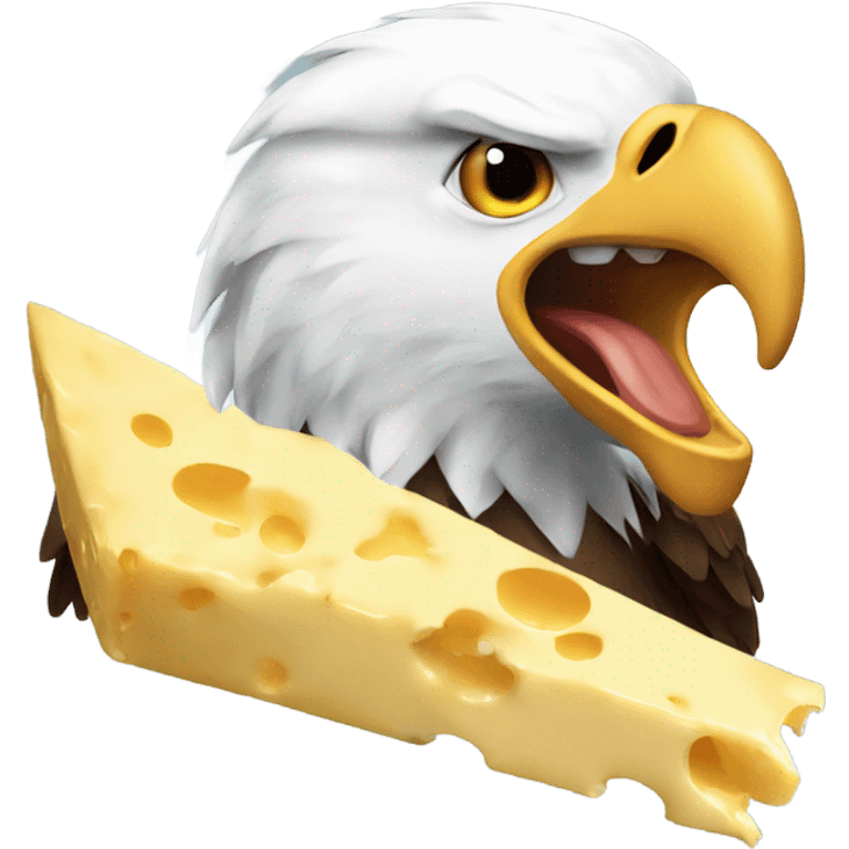 Eagle eating cheese emoji