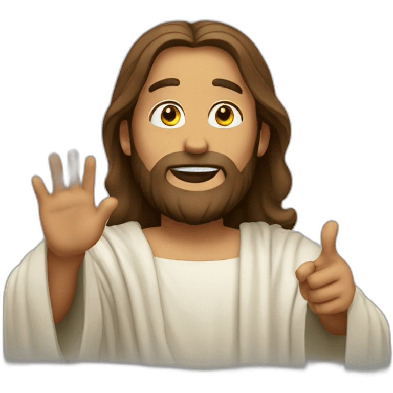 Jesus waving emoji