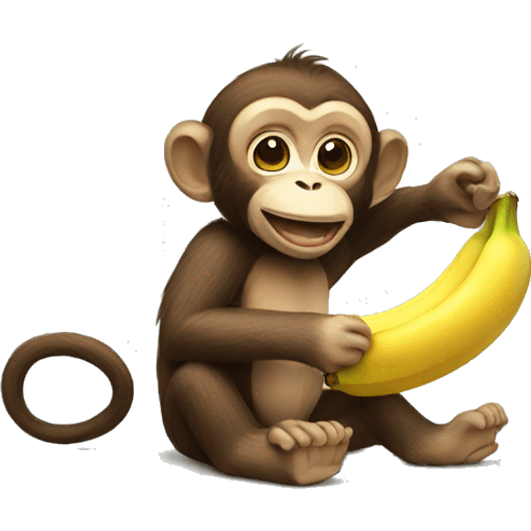 Monkey eating a banana emoji