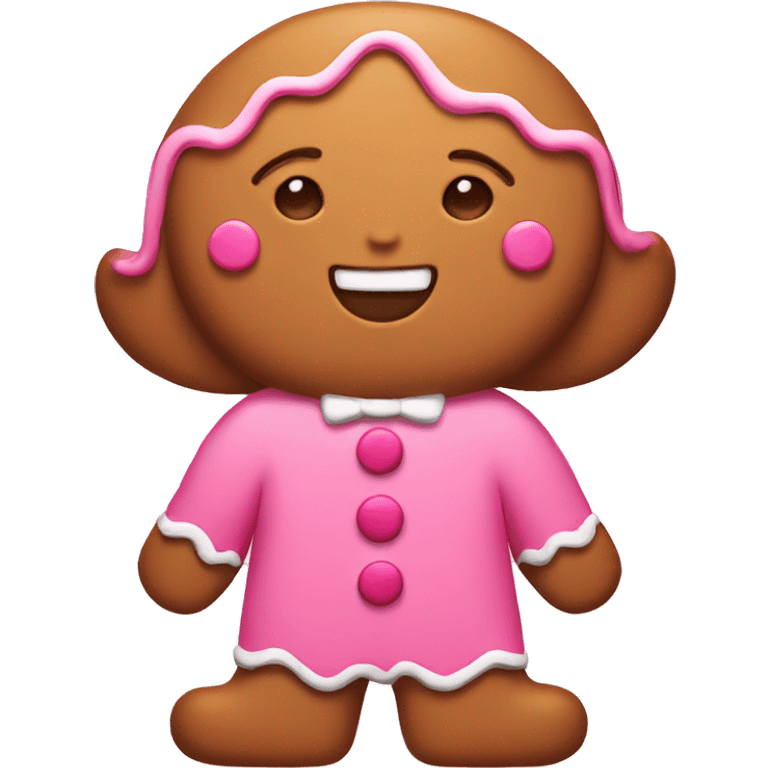 gingerbread wearing pink emoji