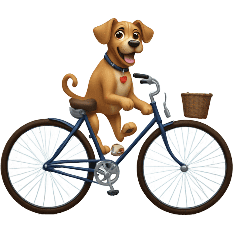 Dog riding a bike emoji