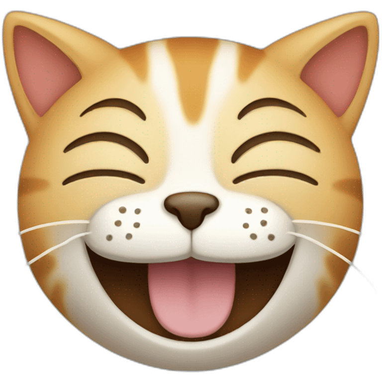 a cat laughing with eyes closed emoji