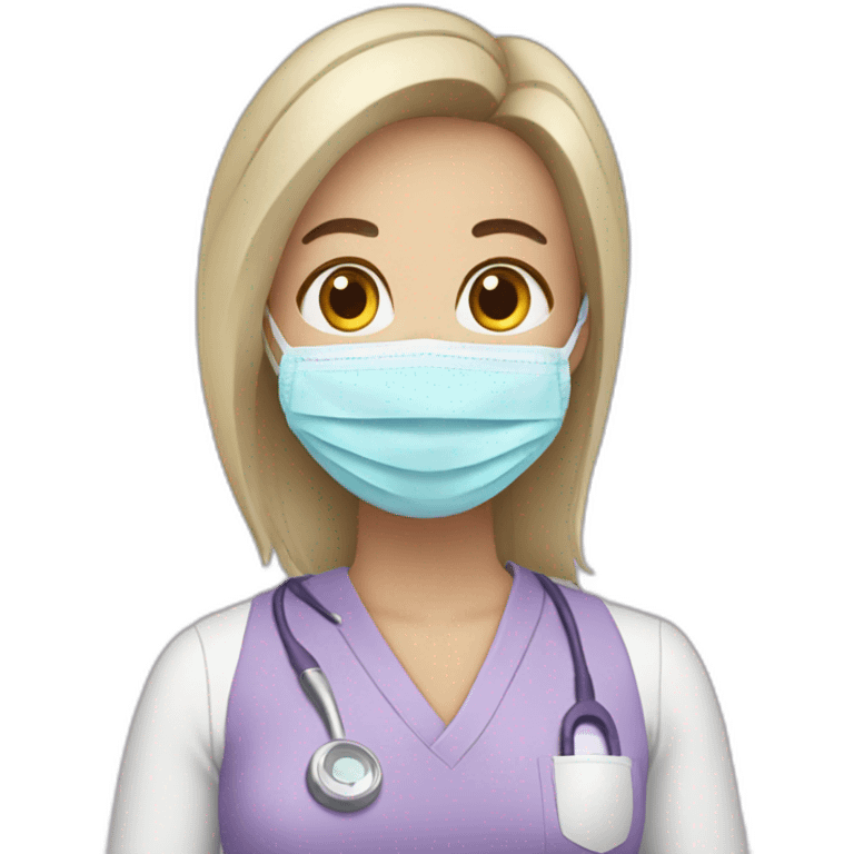 Woman Dentist with purple facemask emoji