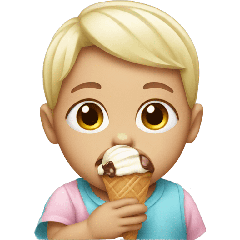 crying baby with a ice cream emoji