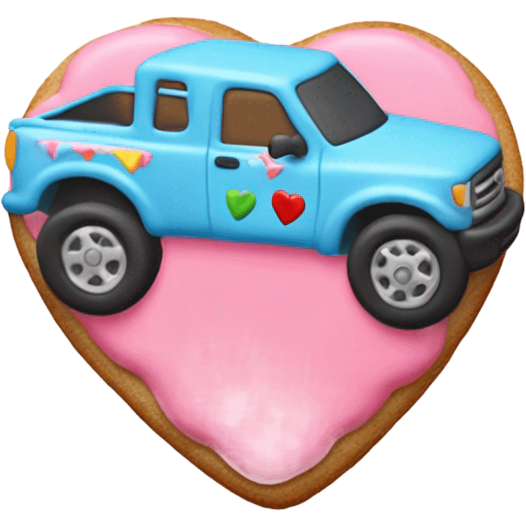 cookie heart with truck emoji