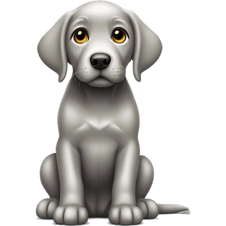 Silver Labrador puppy sitting emoji