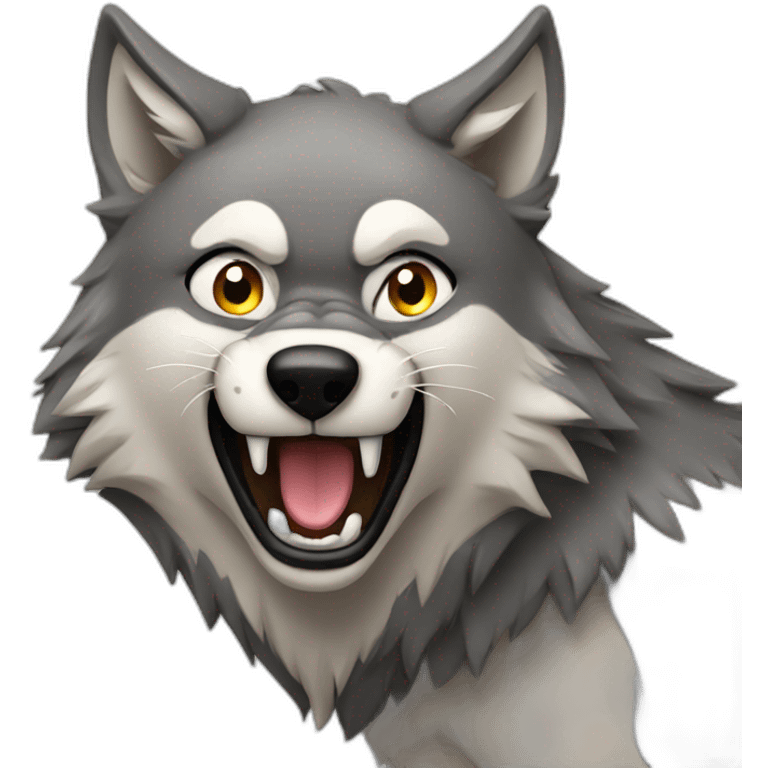 female wolf growling emoji