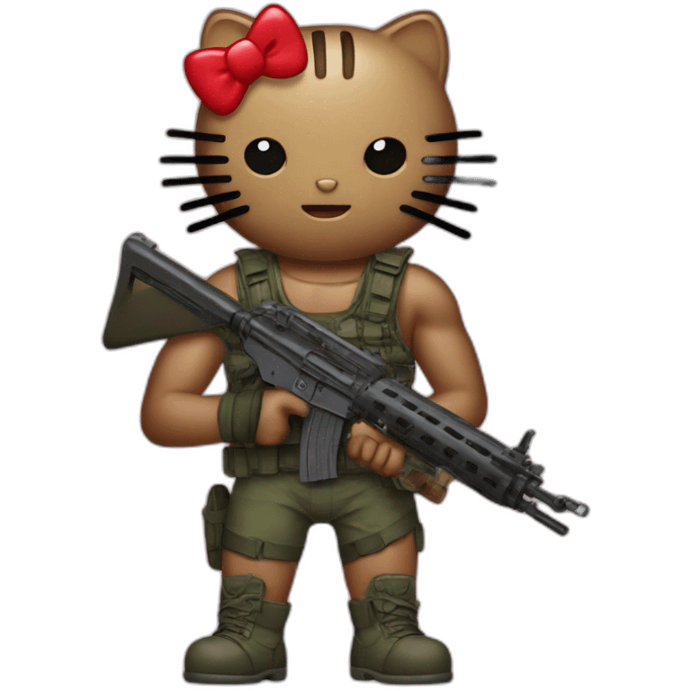 Hello kitty as rambo emoji