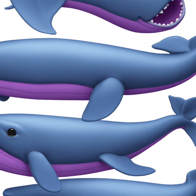 Blue whale purple, open mouth emoji