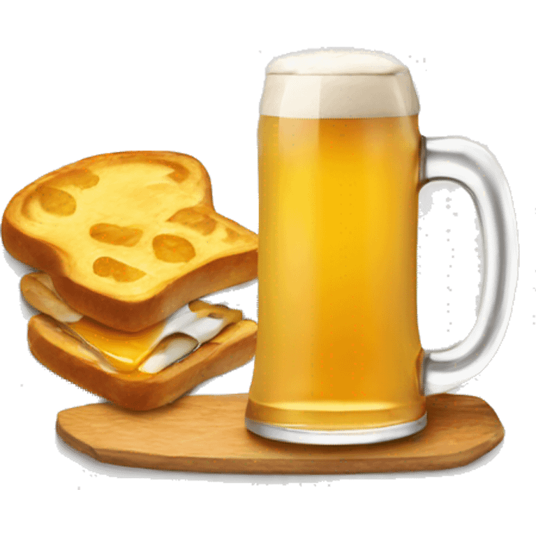 beer bottle and breakfast on a plate emoji