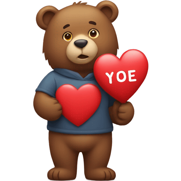 bear holding I love you sign  emoji