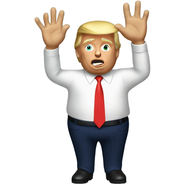 donald trump full height waving hands emoji