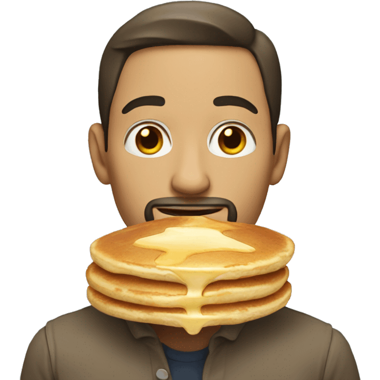 a man with a pancake face emoji