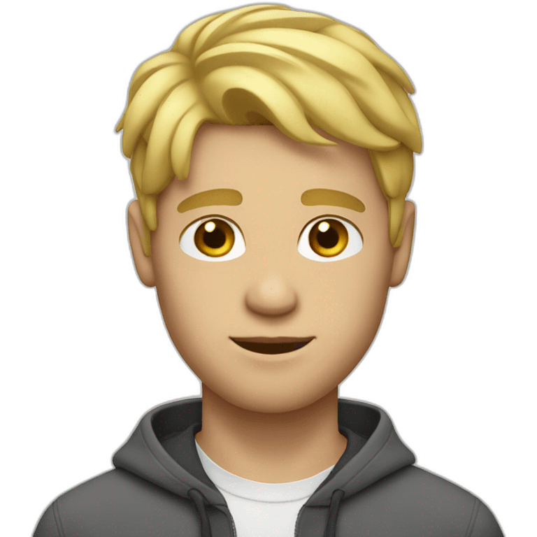 blond guy middle cut hair emoji