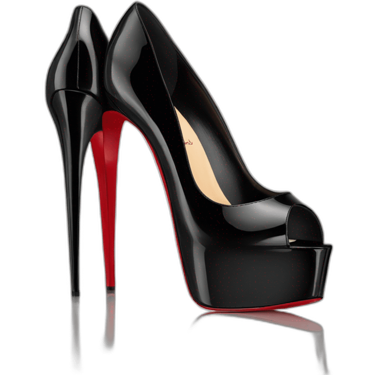 Louboutin Black patent Leather Lady Peep Toe Platform emoji