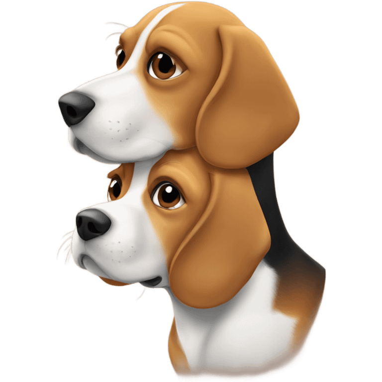 2 beagles cuddling  emoji