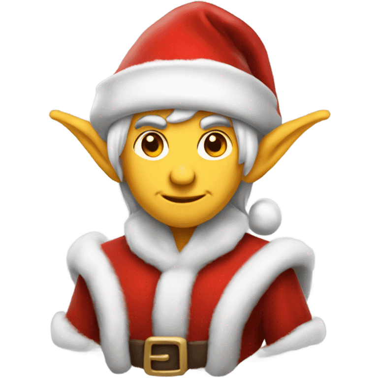 fantasy elf male santa hat emoji