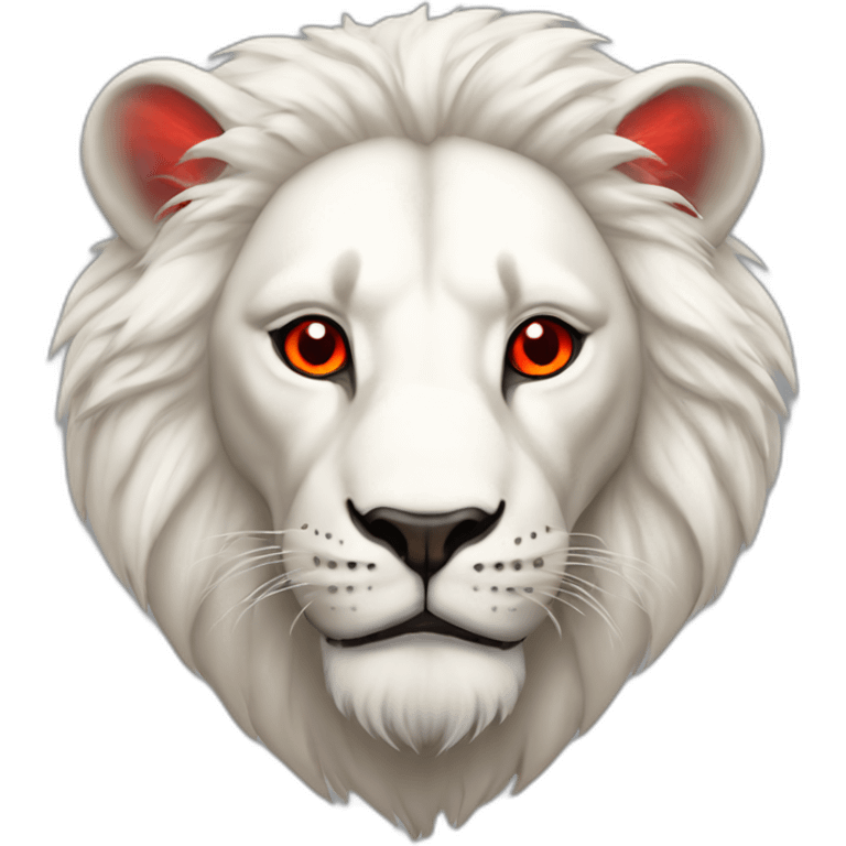 White lion with flashing red eyes  emoji