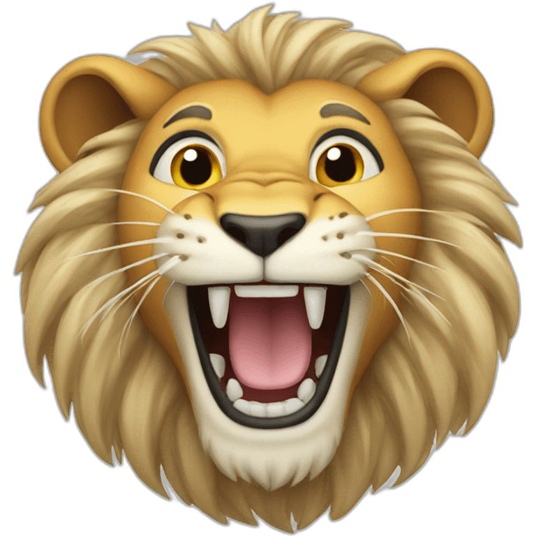 lion laughing emoji