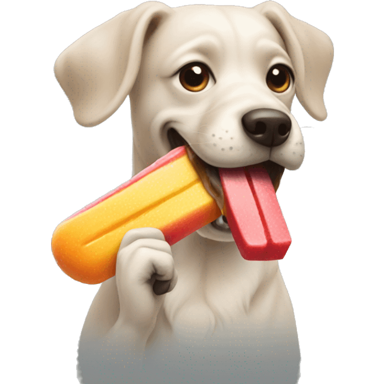 Dog eating popsicles  emoji