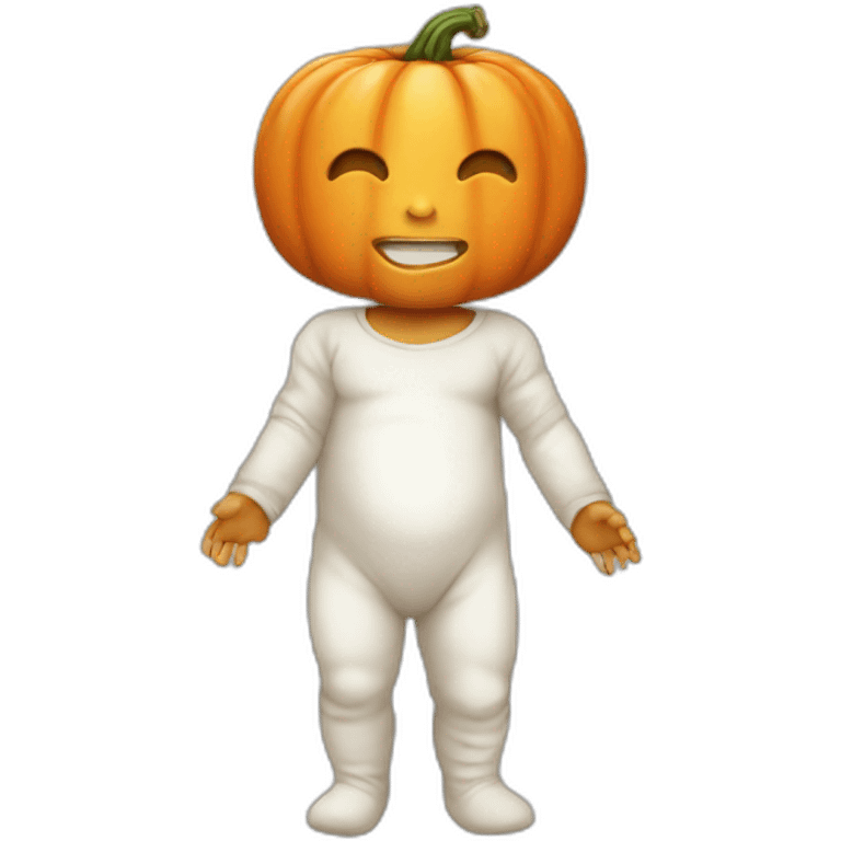 Baby with pumpkin head white baby emoji