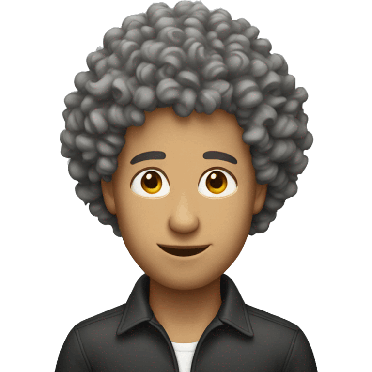 Man with curly perm hairstyle emoji