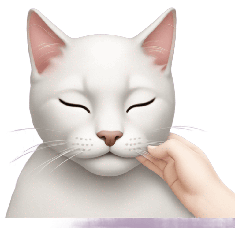 Cat getting head massage  emoji