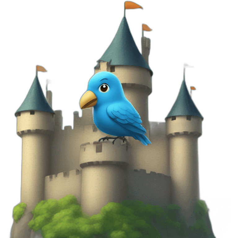 Bird into a castle emoji