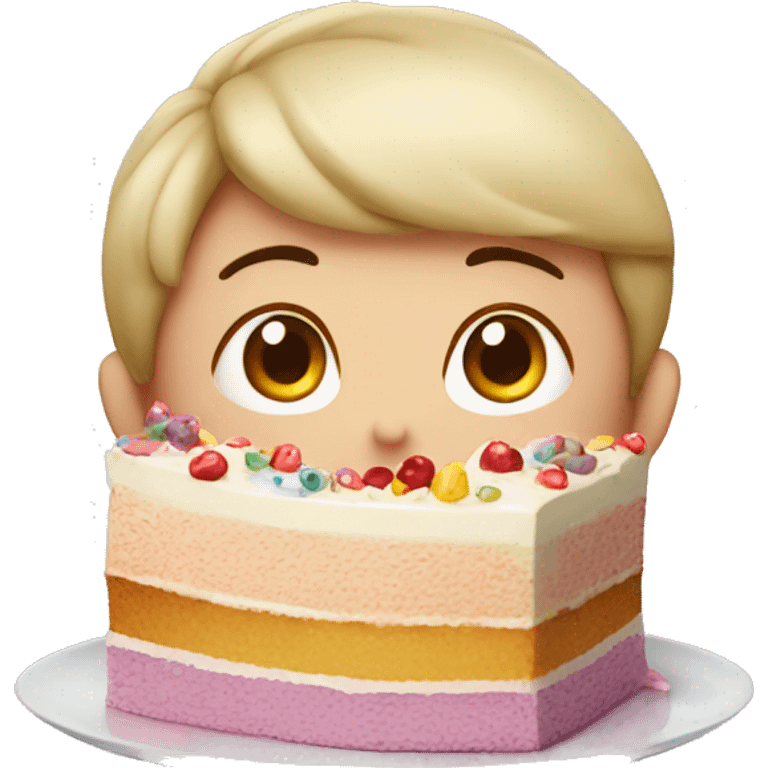 nervous eating cake emoji