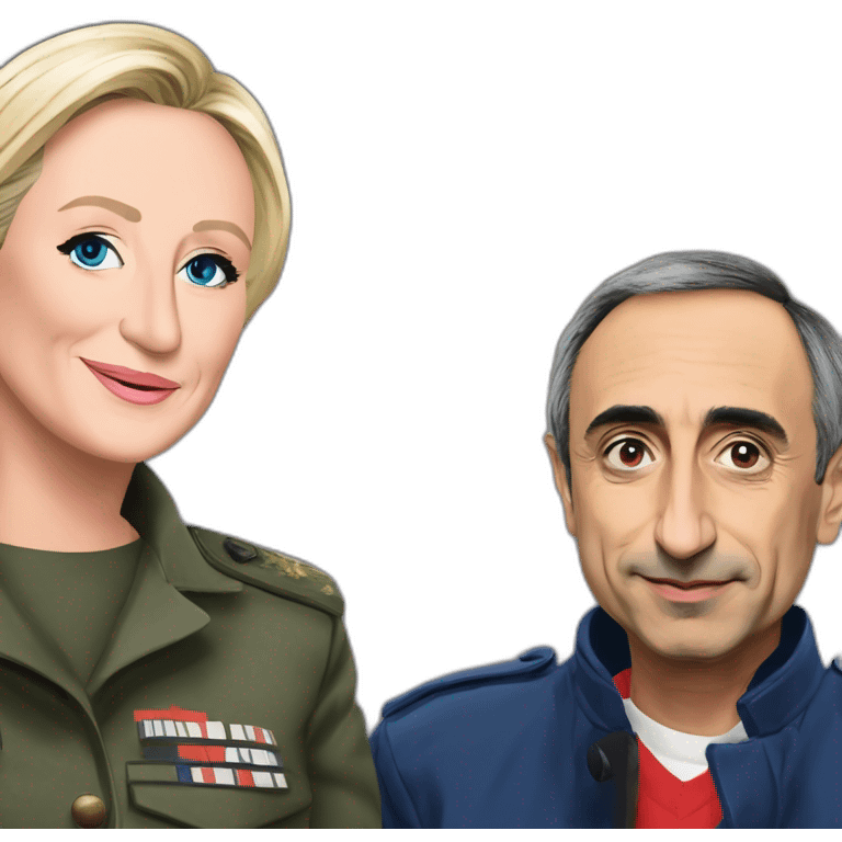 marine le pen avec eric zemmour emoji