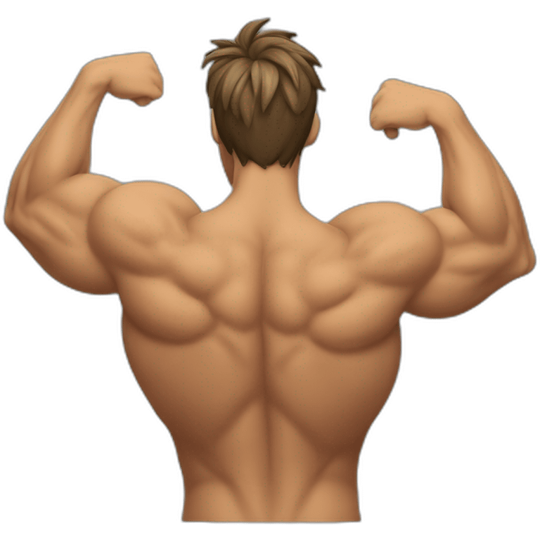 muscular man turning facing away from the viewer turning his head back to face the viewer,torso emoji