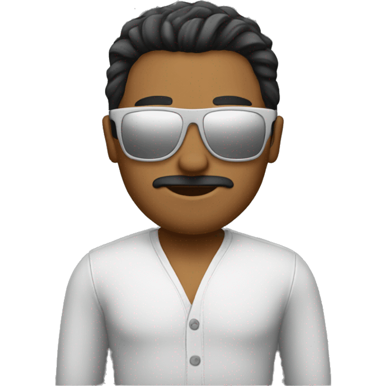 full man with body in  uit with sunglasses emoji