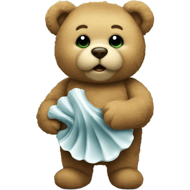 teddy bear with an oyster  emoji