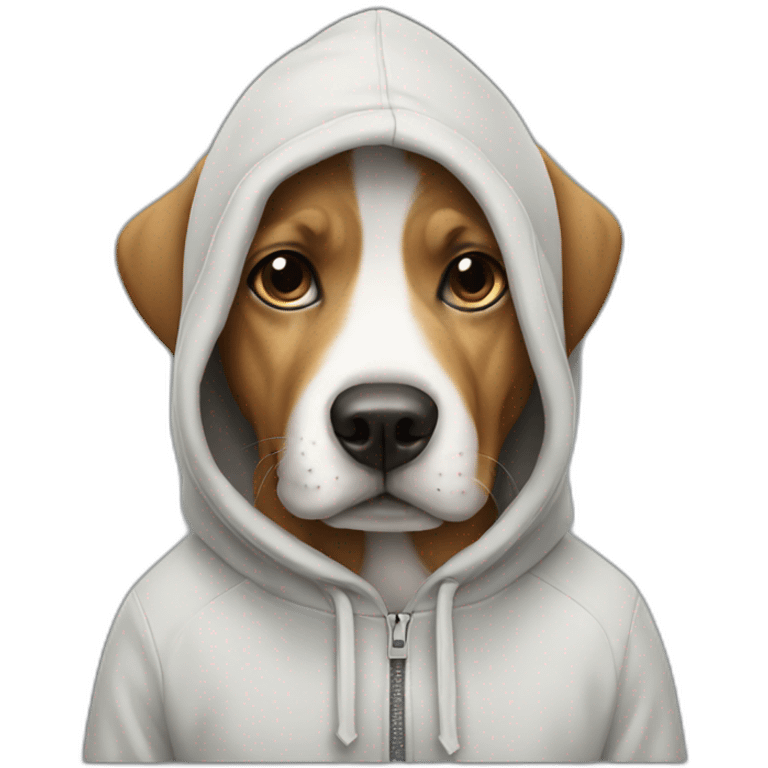 Dog wearing a hoodie emoji